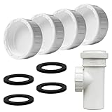 4Pcs Sink Blanking Cap, Waste Pipe Cap with Female Thread, Drain Blanking Cap for Washing Machine with Sealing Rubber Rings, Sink Waste Pipe Blanking for Sealing Joints and Pipe Ends 40mm