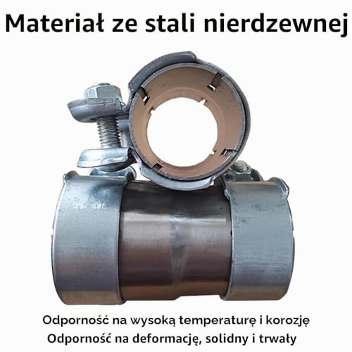 MOCNT Obejma do rury, złączka rurowa 55 mm do 63 mm, redukcja, obejma zaciskowa ze stali nierdzewnej