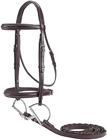 Dover Saddlery Suffolk Fancy-Stitched Single Crown Bridle, Horse-F/S, Brown