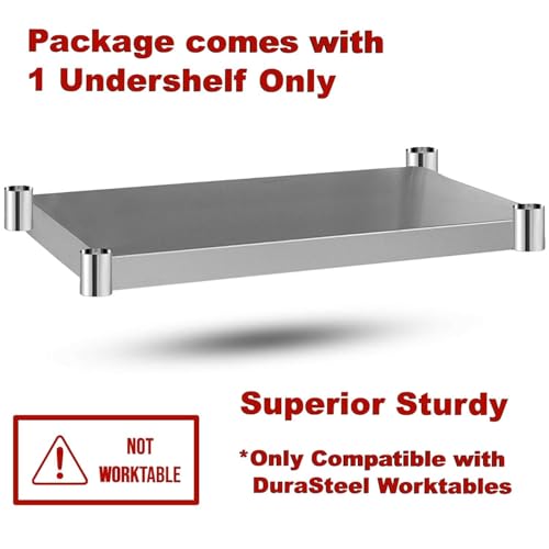DuraSteel Galvanized Under Shelf for Work Tables - Extra Adjustable Lower Shelf for 24" x 18" Stainless Steel and Wooden Worktables - Fits for use in Restaurant, Warehouse, Home, Kitchen, Garage by DuraSteel - Image 3