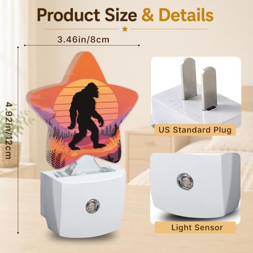 Image of Star Night Light with Dusk to Dawn Sensor, Big Foot Plug in Night Light for Kids Bedroom Nursery, Soft Warm Glow Lamp for Hallway Bathroom Energy Saving