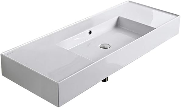 Scarabeo 5125-No Hole Bathroom Sink, One Size, White