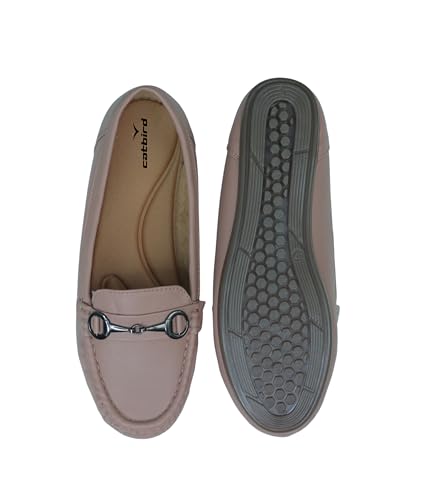 Image of CatBird Women's Metal Detail Slip-On Loafers | Cushioned Comfort Flats | Lightweight Office & Casual Shoes | Anti-Slip Sole Footwear