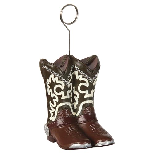 Cowboy Boots Photo & Balloon Holder - Western Party Supplies - 1 Piece