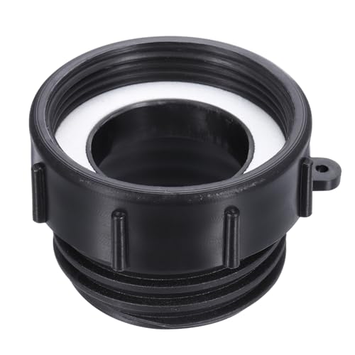 PATIKIL IBC Tote Adapter, 2 Fine Female to S60x6 2 Coarse Male Thread, 275-330 Gallon Water Tank Drain Adapter Garden Water Hose Connector, Black