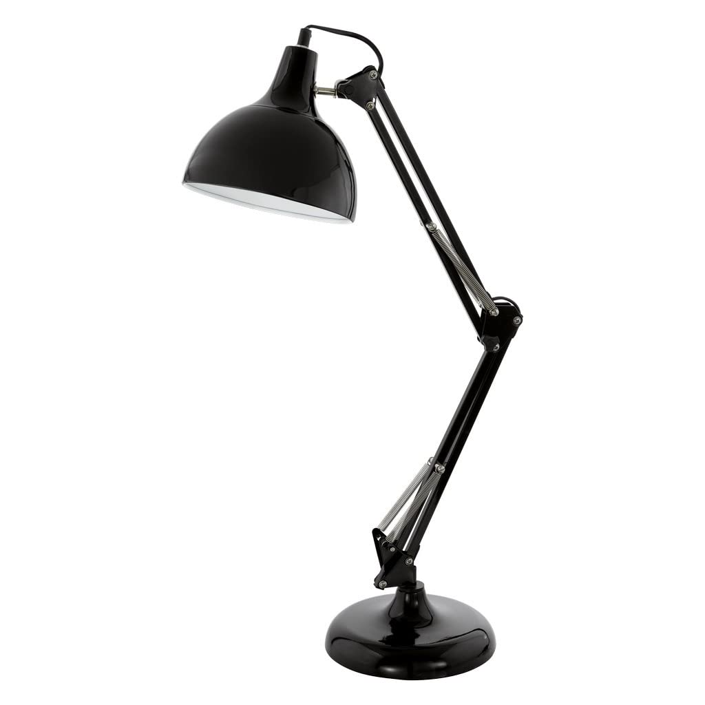 Eglo Adjustable Table Lamp for Study, Office & Reading | Black Metal Desk Lamp with E27 Bulb Holder | Modern Industrial Bedside Lamp for Home, Bedroom & Workspace | Bulb Not Included-image-16