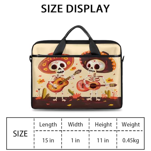 Bolso para portátil con diseño Mexican Skeletons para laptop 15'' miniatura 2