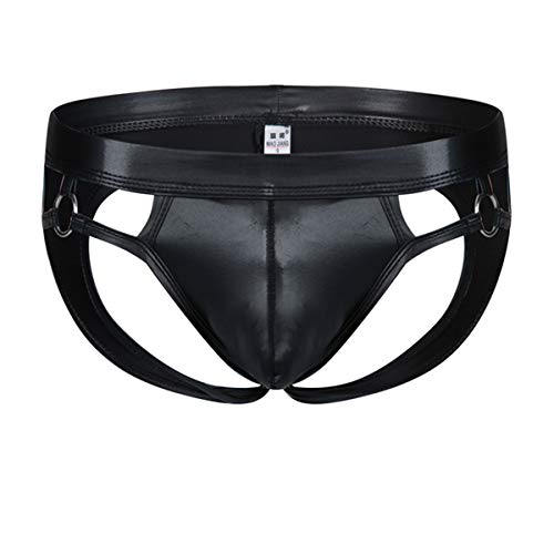 DingMi Mens Underwear Shorts Jock Strap Underpants Sexy Jockstrap Briefs Athletic Supporter (Black, M)