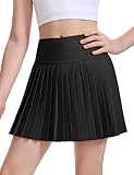 JOCMIC Girls Tennis Skirt with Shorts Athletic Pleated Skort with Pockets for Golf Workout Running Black...