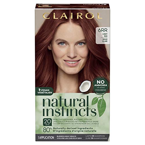Clairol Natural Instincts Semi-Permanent Hair Dye, 6RR Light Red Hair Color, 1 Count