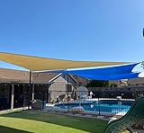 Quictent 2pc Square and Triangle Shade Sails for Patio Deck Garden Playground