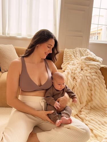 Image of MOMANDA Crossover Nursing Bras for Breastfeeding | Racerback maternity sleep bralettes, Wireless, Comfy, For women