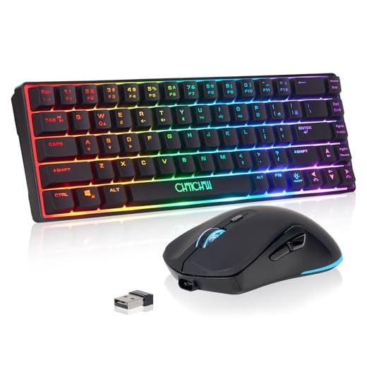60% Wireless Gaming Keyboard and Mouse Combo, RGB Backlit Rechargeable