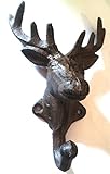 Antique Reproduction Cast Iron Buck Deer Wall Hook by Upper Deck