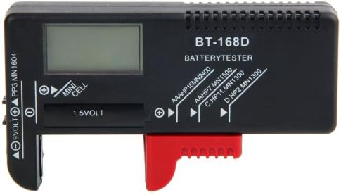 YKL WORLD Battery Tester, Digital LCD Universal Battery Checker for AA AAA C D 9V 1.5V Button Cell Batteries (Model: BT-168D)