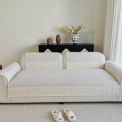 Genérico Impermeable Funda para Sofá Chaise Longue,1 2 3 4 Plazas Protector Cubre Sofa Antideslizantes Universales para Perros Gatos Sala de Estar(Beige,70x120cm)