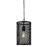  Lampe suspendue vintage salon penderie salle à manger pendule chaîne chaîne noire Projecteur 2481BK