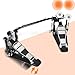 Tipatyard Double Bass Drum Pedals Double Drum Pedal for Drum Set Kit and Electronic Drums | Single Chain