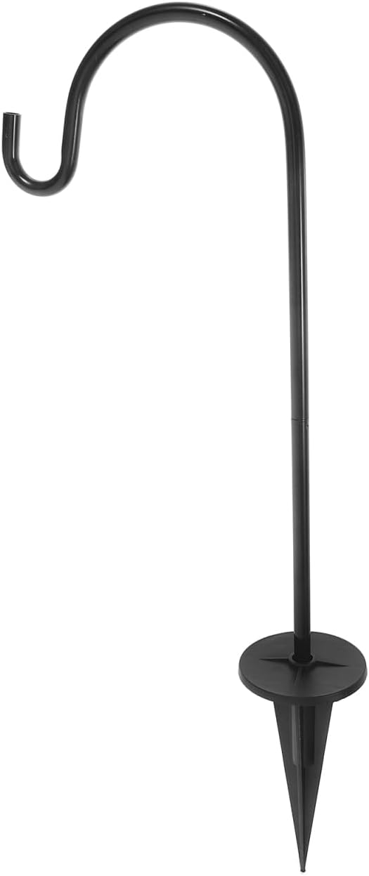 Garneck Iron Shepherd Hook Double Prong Outdoor Solar Lantern Plant Hanger for Garden Patio Lawn Hanging Baskets