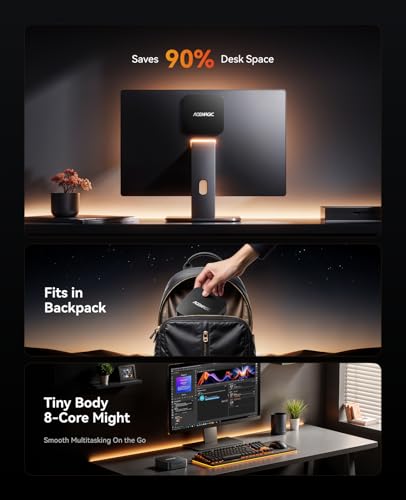 Image of ACEMAGICIAN Matrix Mini M1 Mini PC 24GB LPDDR5 1TB NVMe SSD, Ryzen 7 7735HS Computers, Small Light Gaming PC 4K Triple Display, Micro Desktop WiFi6 BT5.2 USB-C Windows 11 Pro