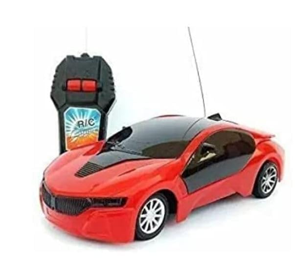 HK TOYS 2 Way 3D Light Effect Wireless Remote Control Car | High Speed Raching Car - AA Battery Required (Not Included) (Color May be Vary)