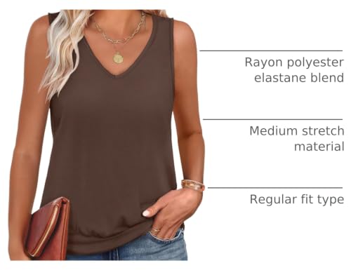 Image of ANRABESS Women Tank Tops Summer V Neck Sleeveless Casual Loose Fit Cute Cami Basic T Shirts Solid Tees 2026 Trendy Outfits