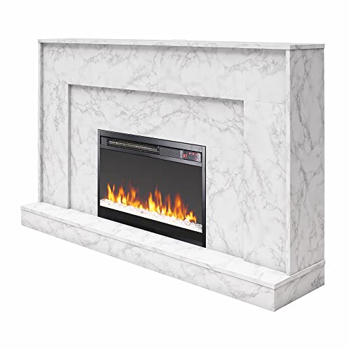Cosmoliving By Cosmopolitan Liberty Mantel Fireplace, White Marble #TOP4
