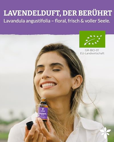 Heldengrün® BIO Lavendelöl [100% NATURREIN] Lavandula angustifolia - Echtes Lavendelöl: floral, frisch & voller Seele - Aromatherapie Lavendel - Ätherisches Öl