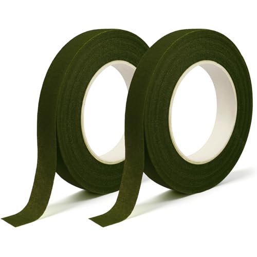 Floral Tape Green Flower Tape for Thanksgiving Craft Bouquet Wrapping, 2Pcs