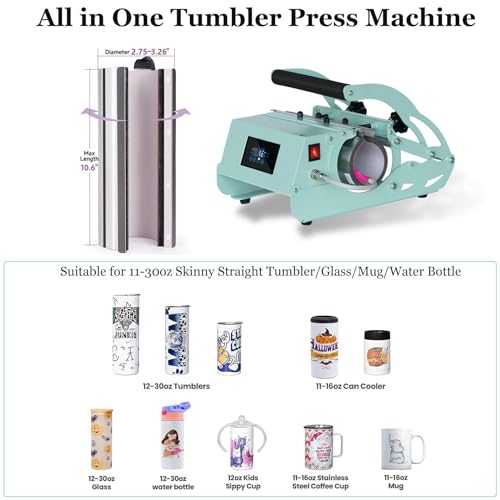 Máquina de prensa térmica para tazas de vidrio 20-30 oz miniatura 5