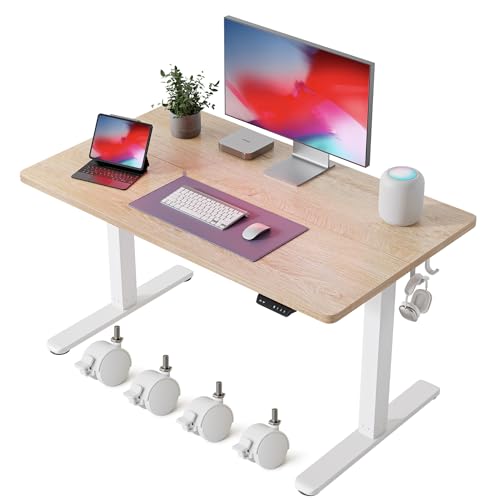 FEZIBO Escritorio eléctrico Regulable en Altura, 100 x 60 cm Escritorio de pie con Control de...