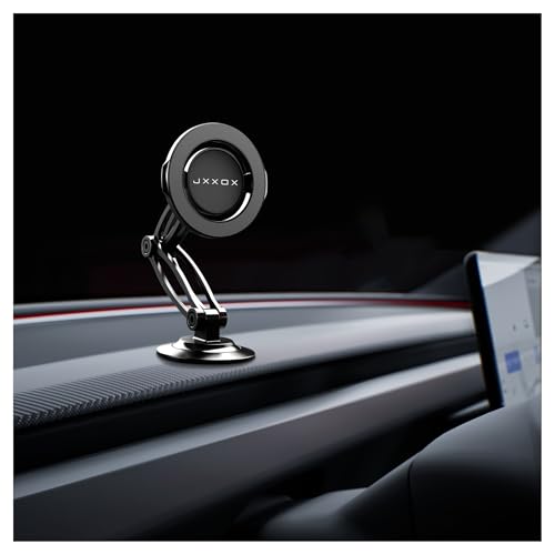 JXXOX for Mag-Safe Car Mount Ultra Magnetic Phone Holder for Car Dashboard,360° Rotatable Adjustable [Double Folding Arms] Strong Magnet Stable Car Mount for iPhone 16 15 Pro Max 14 13 12