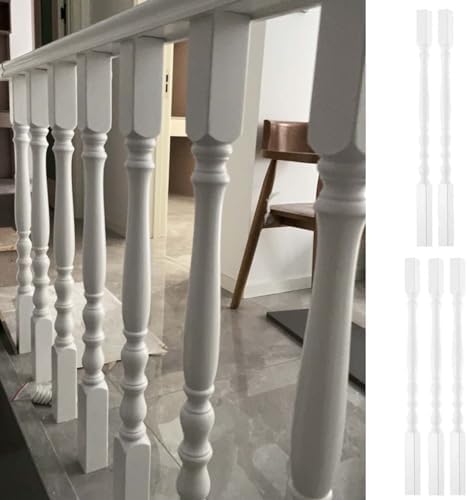 Wooden Stair Balusters - White Stair Spindles for Interior Railing, Attic/Corridor/Deck Banister Posts with Screws (1 PC) - Durable & Stylish Staircase Decoration