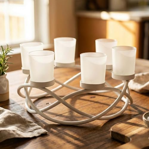 Seraphic Iron Round Table Decor Centerpiece Decorations Candle Holder for