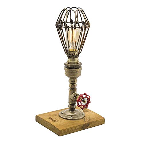 Preisvergleich Produktbild Tanktoyd Industrielle Steampunk Nachttischlampe Dorf Schreibtisch-Licht Kreative Tischlampe, Eisen, Stahl Wasserrohr Tischnachtlicht Retro Innenbeleuchtung Fixture Geschenk Rustikales Nachttischlampen