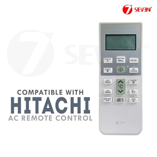 7SEVEN® Compatible with Hitachi Split Ac RSE/ESE/CSE-314HBD Model Original Remote of 168 Part Number Only Suitable with 1.2 Ton 3 Star Air Conditioner - Not Universal Hitachi Ac Remote 10