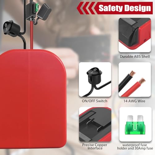 Adaptador bateria Einhell Power X Change con interruptor y cable 14 AWG DIY 5
