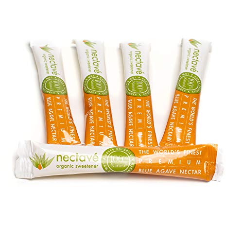 Nectave Organic Sweetener Premium Blue Agave Nectar On The Go Stick Packs (50 Pack)