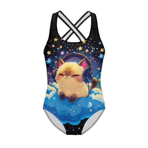 Image of Girls One-Piece Swimsuit for Swimming Lessons Beach Volleyball Pool Party Outdoor Training Quick Dry