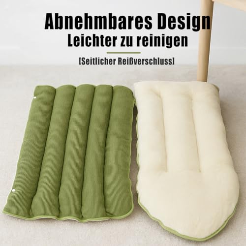 Ruileyou Abnehmbares und Waschbares, Geschlossenes Winter-Katzenbett, Mit abnehmbarem Kissen, geeignet für kleine Katzen und Hunde (Hellbeige, M（45 x 30 x 19 cm）)
