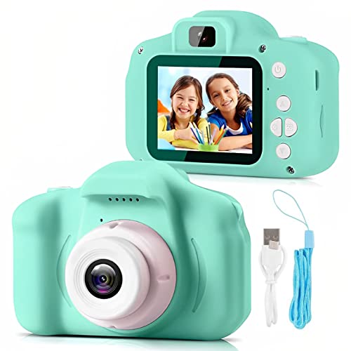 CATBAT Kids Camera for Girls Boys, Kids Selfie Camera Toy 13MP 1080P HD Digital Video Camera for Toddler, Christmas Birthday Gifts for 3-10 Years Old Children (Green)