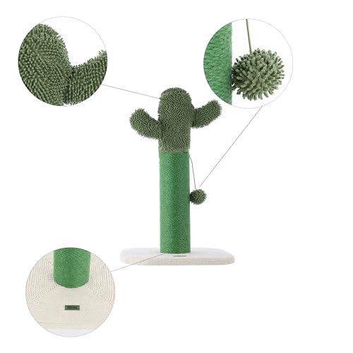 Rascador para gatos torre de yute verde 21 pulgadas miniatura 3