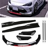 Evargc Universal Car Front Bumper Lip Spoiler Body Kits + 29' Side Skirt Extension Rocker Panel Body Kit...