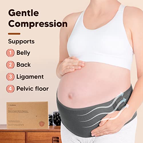 Keababies Maternity Belly Band For Pregnancy - Soft & Breathable Pregnancy Belly Support Belt - Pelvic Support Bands - Tummy Band Sling For Pants - Pregnancy Back Brace (Mystic Gray, M/L) #TOP2