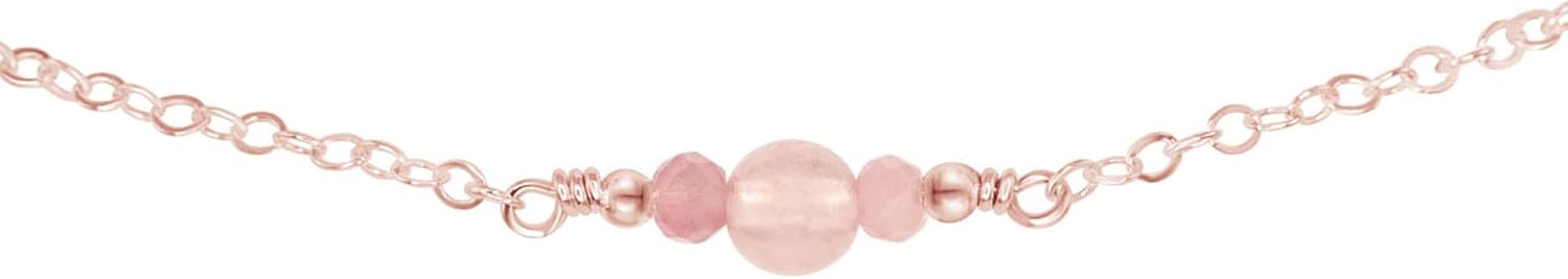 Luna Tide Rose Quartz Dainty Choker in 14k Rose Gold Fill