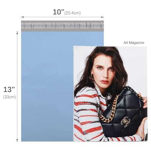 Image of Metronic Poly Mailers 10x13 100PC Shipping Bags Envelopes for Clothing | Small Mailers Poly Bags Mailing Bags for Small Business, Waterproof Tear-Proof Plastic Packaging Bags for Online Sellers Blue