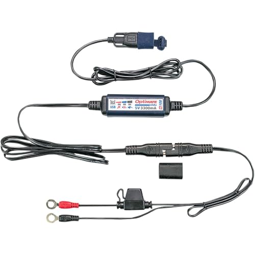 Optimate Tecmate USB O-108 KIT, Smart 3300mA in-Line USB Charger with Sleep Mode and Vehicle Battery Controller.