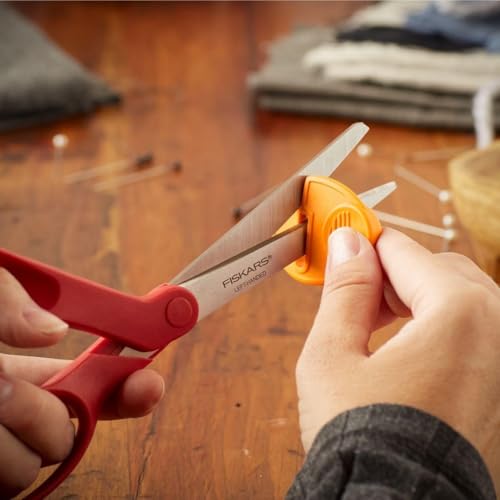 Fiskars All-Purpose Left-Handed Scissors - Ergonomically Contoured - 8" Stainless Steel - Paper and Fabric Scissors for Office, Arts, and Crafts - Red image 2