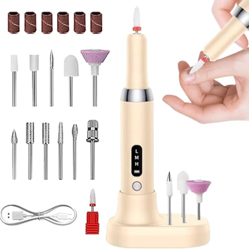 Electric Nail File, Adjustable Speed Nail Drill, Cordless Nail Drill Machine, Nail Grinder with Drill Bits, Nail File Machine, Professional Nail Drill Kit, Bits Nail Kit, Nail Drill Kit for Home