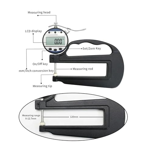 Calibrador digital de espesores 0,01 mm, rango 0-25 mm, cabeza plana, marca HONGTONGAAD miniatura 3